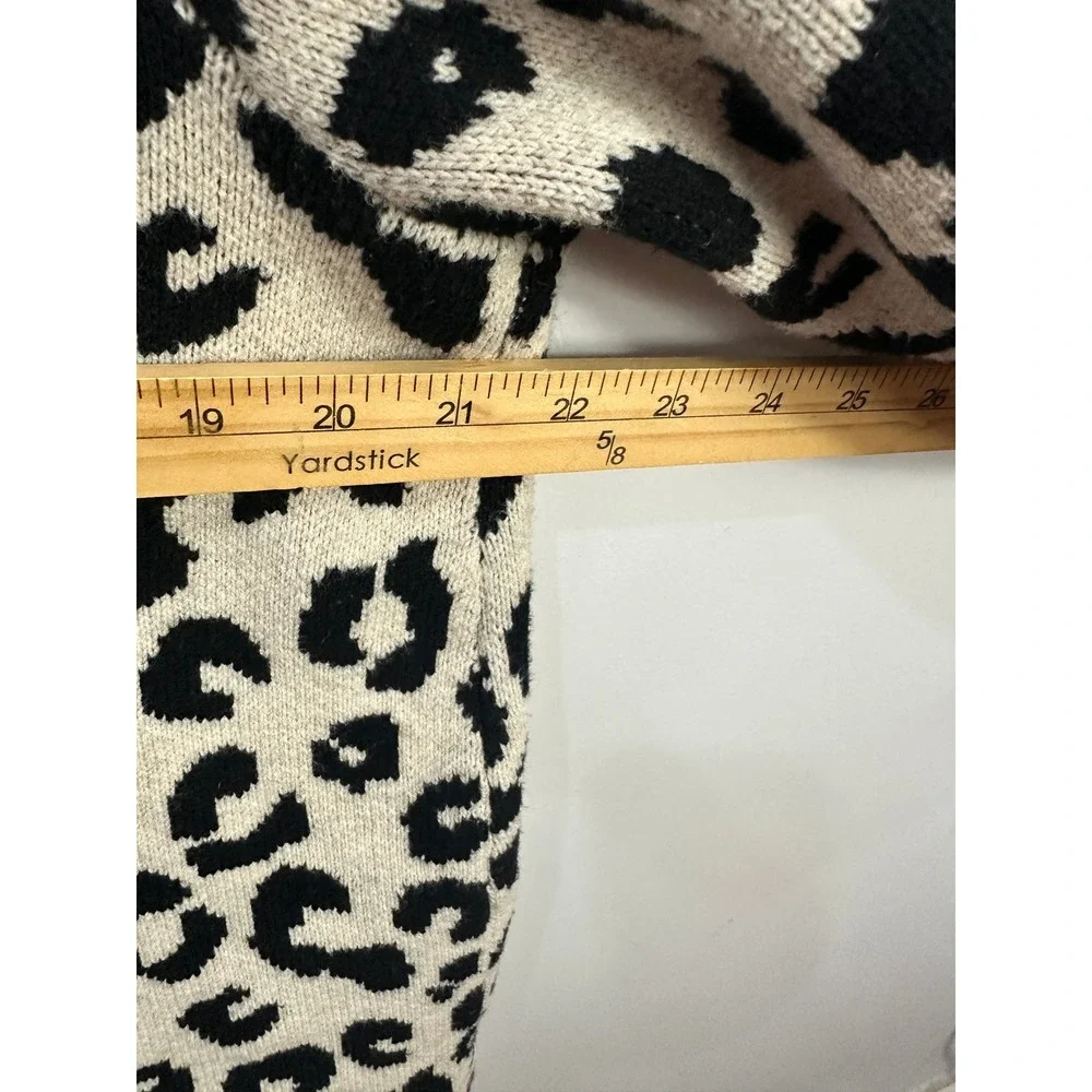 J. Jill Cardigan Sweater Womens LP Large Petite Leopard Print Button Front